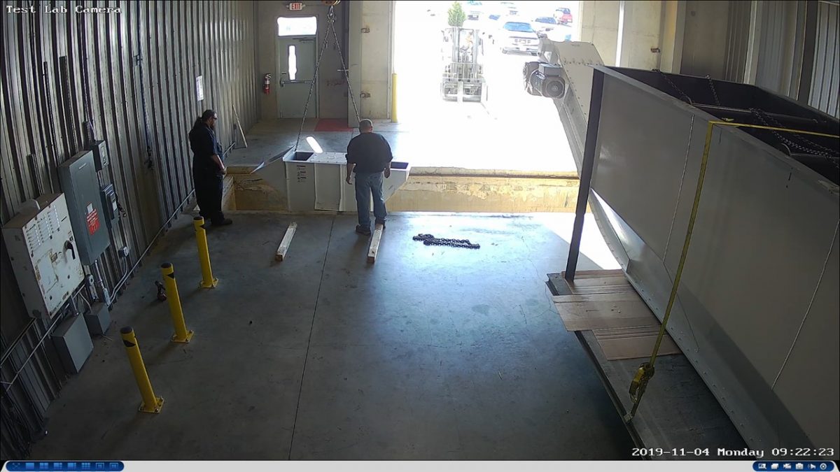 Test Lab Elevator Boot and Surge Bin Installed. – Hayes & Stolz